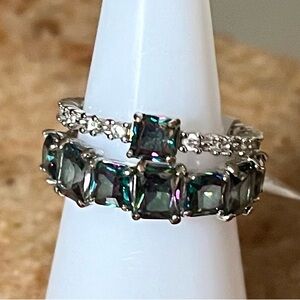 Bomb Party RBP6677 It Was Always You Stackable Rainbow Topaz Ring Set HTF